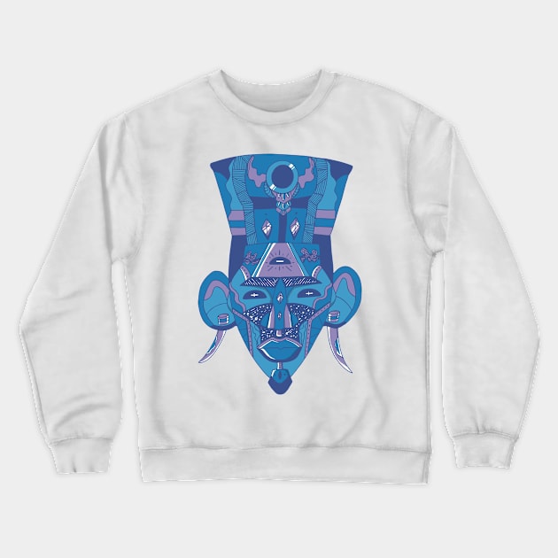 Mountain Blue African Mask 6 Crewneck Sweatshirt by kenallouis